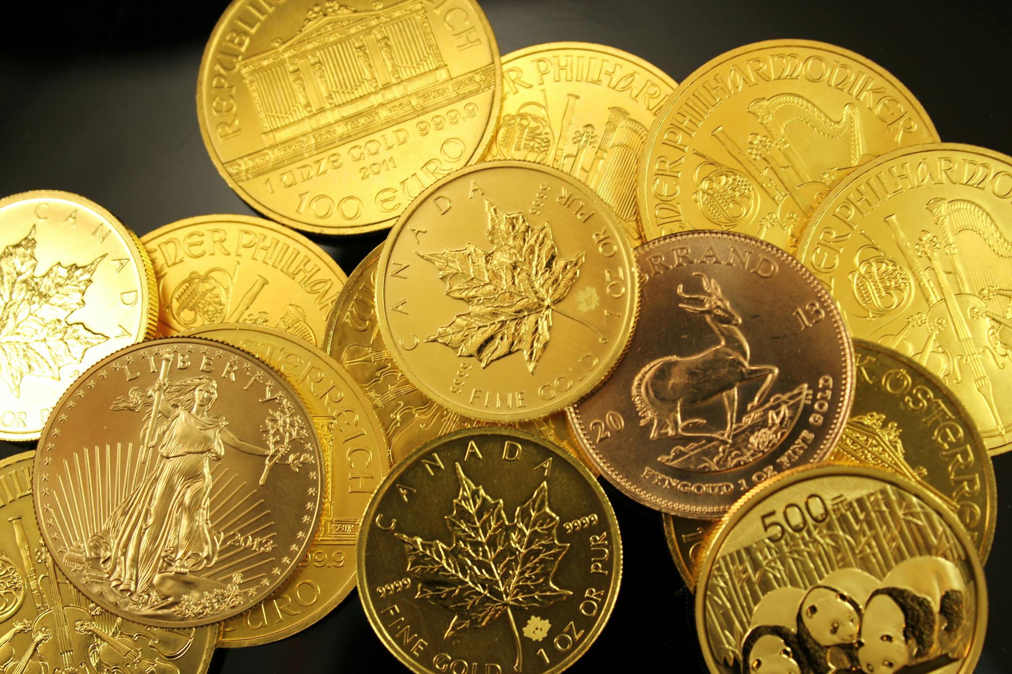 A Detailed Close Up Of Diverse Gold Bullion