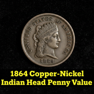 1864 copper nickel indian head penny value and wha