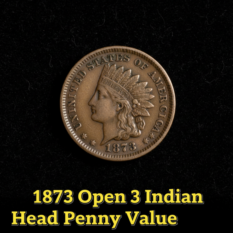 1873 open 3 indian head penny value what this rare