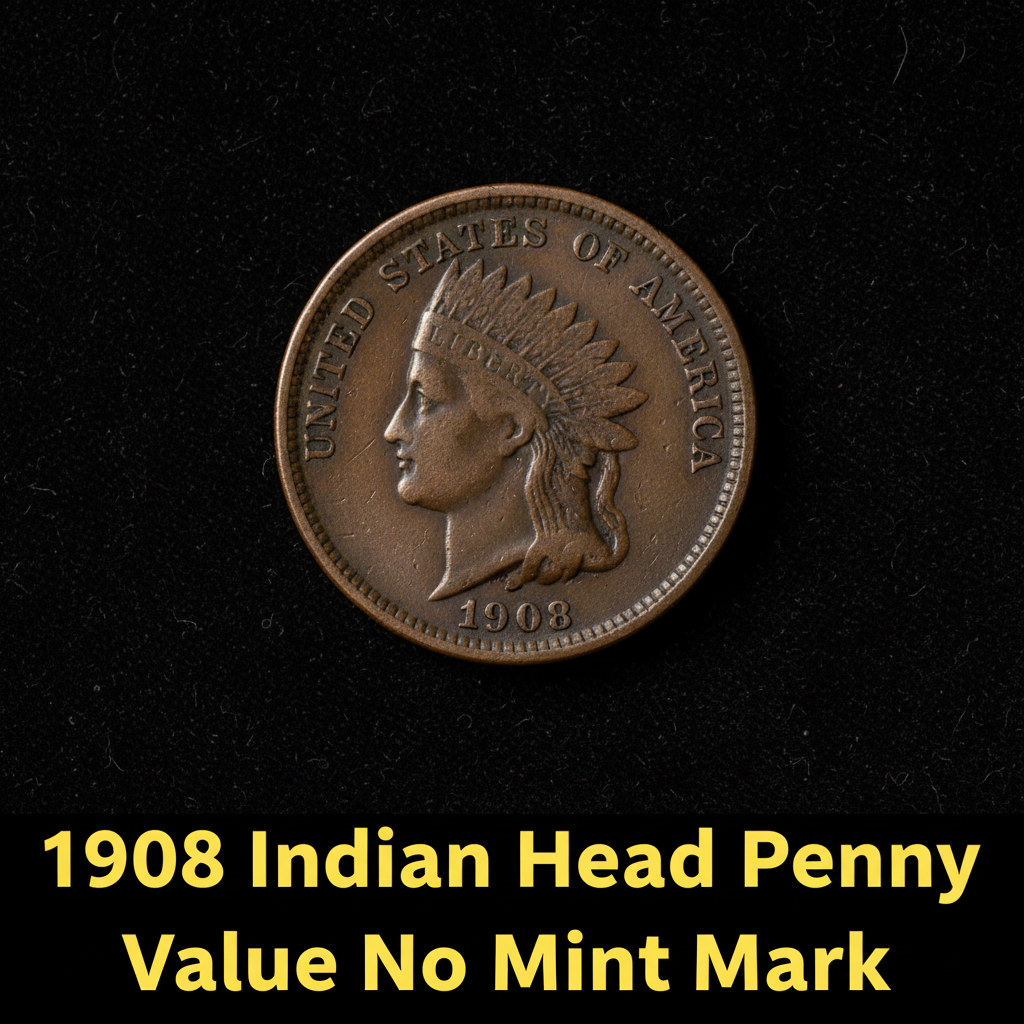 1908 indian head penny value with no mint mark wha