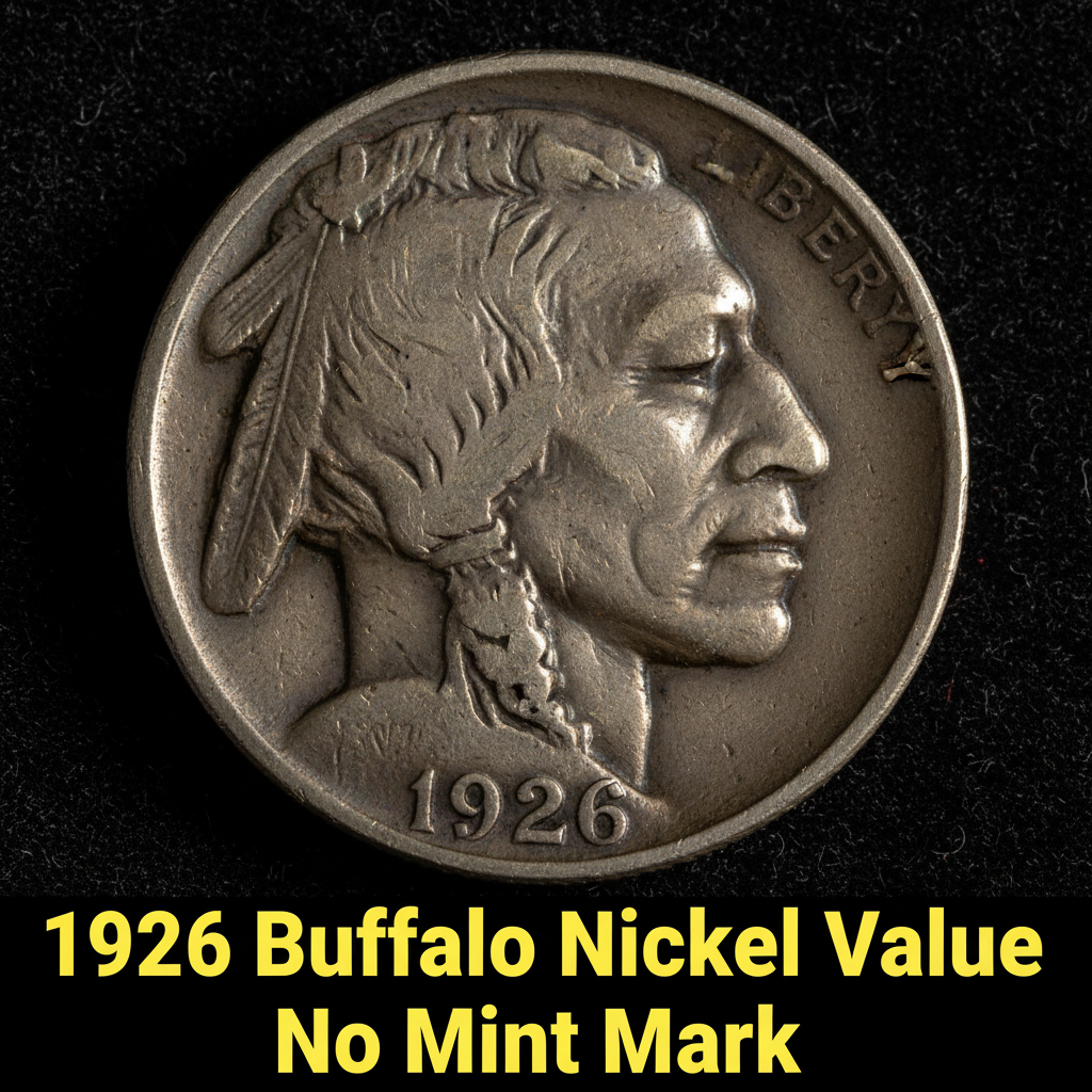 1926 buffalo nickel value with no mint mark and wh