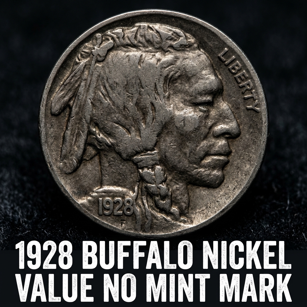 1928 buffalo nickel value no mint mark what its r