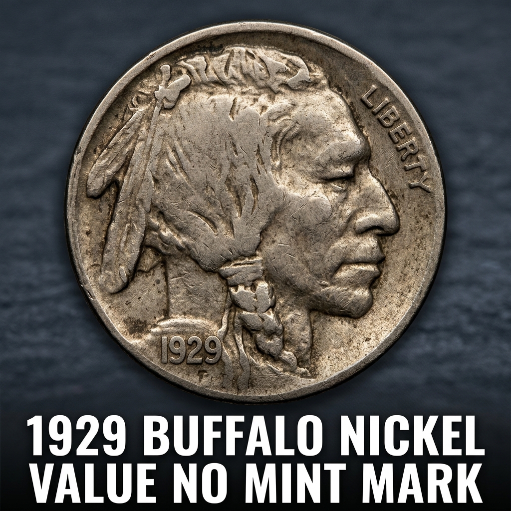 1929 buffalo nickel value no mint mark what its w
