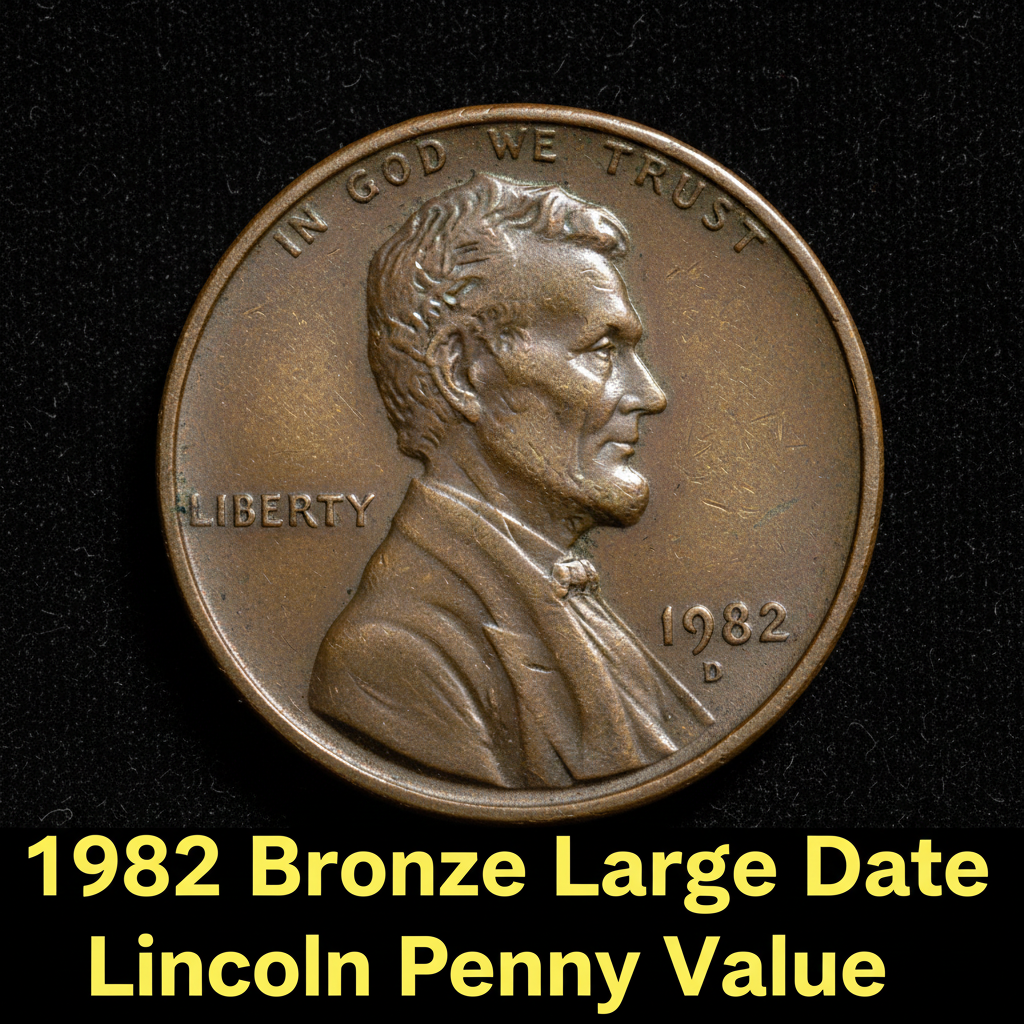 1982 bronze large date lincoln penny value and wha