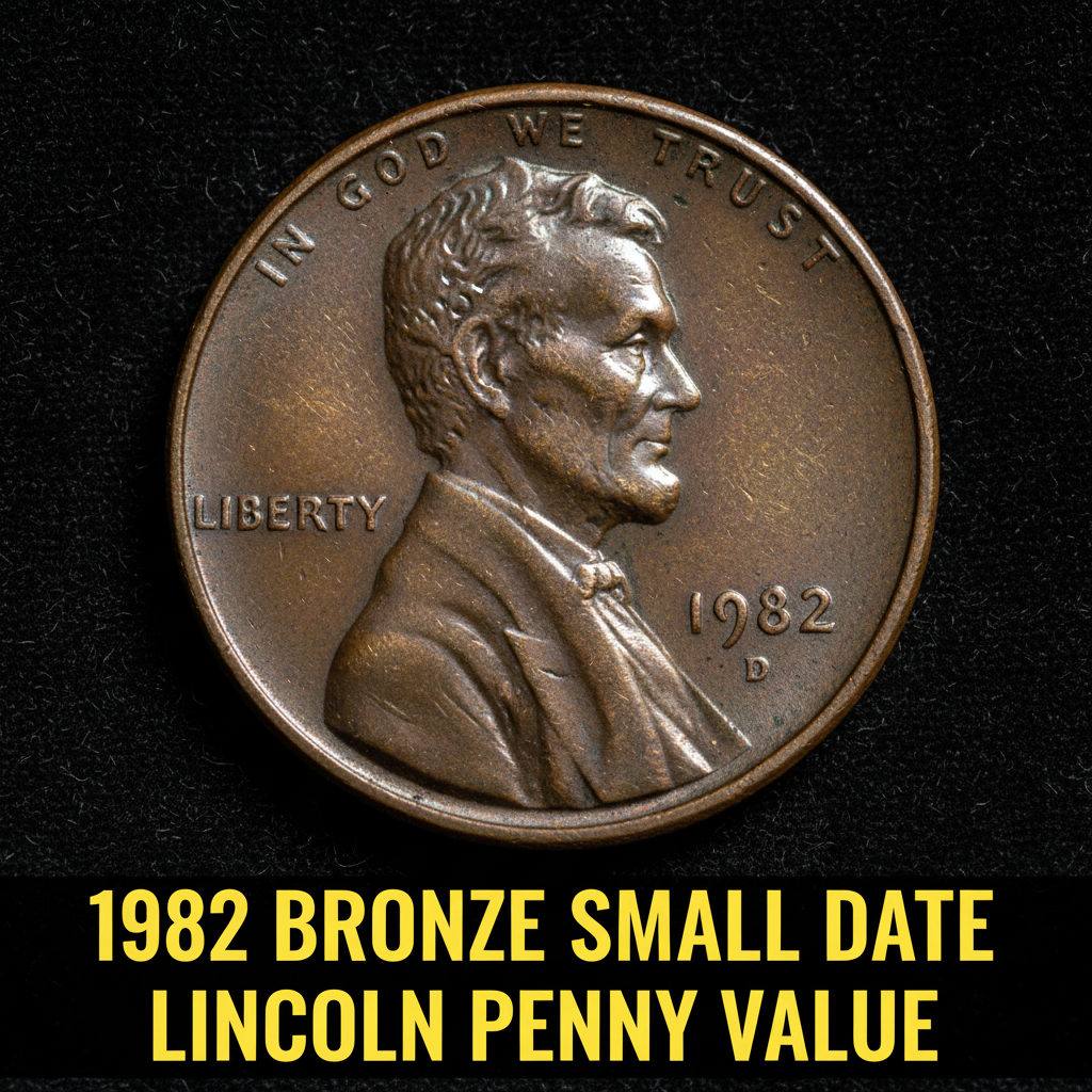 1982 bronze small date lincoln penny value and wha