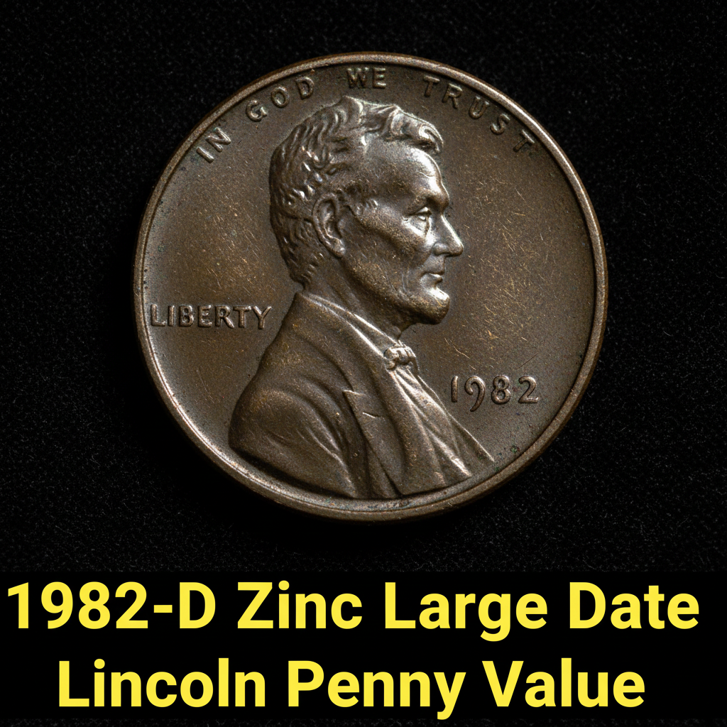 1982 d zinc large date lincoln penny value guide w